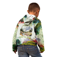 Triglav National Park Kid Hoodie Mountain Landscape with Slovenia Crest and Folk Art Details