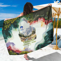 Triglav National Park Sarong Mountain Landscape with Slovenia Crest and Folk Art Details
