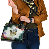 Triglav National Park Shoulder Handbag Mountain Landscape with Slovenia Crest and Folk Art Details