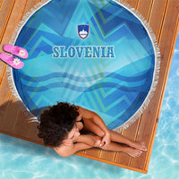 Slovenia Sport Beach Blanket Alpine-Inspired Design with National Crest