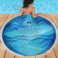 Slovenia Sport Beach Blanket Alpine-Inspired Design with National Crest