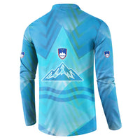 Slovenia Sport Button Sweatshirt Alpine-Inspired Design with National Crest