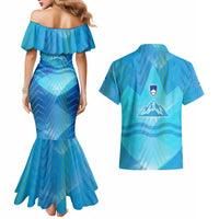 Slovenia Sport Couples Matching Mermaid Dress and Hawaiian Shirt Alpine-Inspired Design with National Crest
