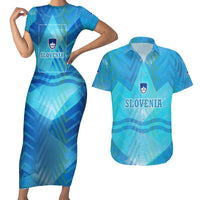 Slovenia Sport Couples Matching Short Sleeve Bodycon Dress and Hawaiian Shirt Alpine-Inspired Design with National Crest
