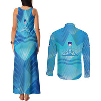 Slovenia Sport Couples Matching Tank Maxi Dress and Long Sleeve Button Shirt Alpine-Inspired Design with National Crest