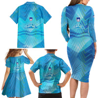 Slovenia Sport Family Matching Long Sleeve Bodycon Dress and Hawaiian Shirt Alpine-Inspired Design with National Crest