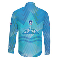 Slovenia Sport Family Matching Off The Shoulder Long Sleeve Dress and Hawaiian Shirt Alpine-Inspired Design with National Crest