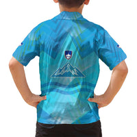 Slovenia Sport Family Matching Off Shoulder Short Dress and Hawaiian Shirt Alpine-Inspired Design with National Crest