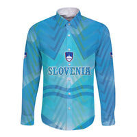 Slovenia Sport Long Sleeve Button Shirt Alpine-Inspired Design with National Crest