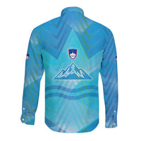 Slovenia Sport Long Sleeve Button Shirt Alpine-Inspired Design with National Crest