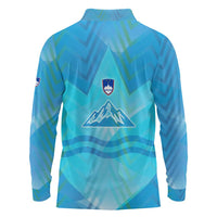 Slovenia Sport Long Sleeve Polo Shirt Alpine-Inspired Design with National Crest