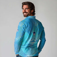 Slovenia Sport Long Sleeve Polo Shirt Alpine-Inspired Design with National Crest
