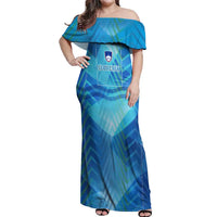 Slovenia Sport Off Shoulder Maxi Dress Alpine-Inspired Design with National Crest