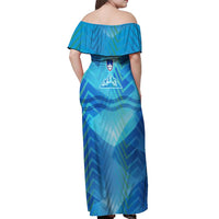 Slovenia Sport Off Shoulder Maxi Dress Alpine-Inspired Design with National Crest