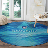 Slovenia Sport Round Carpet Alpine-Inspired Design with National Crest