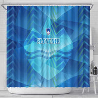 Slovenia Sport Shower Curtain Alpine-Inspired Design with National Crest