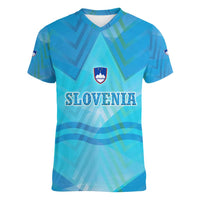 Slovenia Sport Women V-Neck T-Shirt Alpine-Inspired Design with National Crest