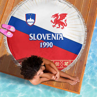Slovenian Independence Beach Blanket 1990 Tribute with Dragon Emblem and Alpine Legacy