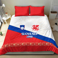 Slovenian Independence Bedding Set 1990 Tribute with Dragon Emblem and Alpine Legacy
