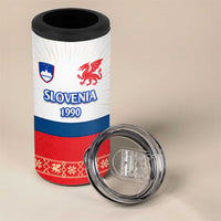 Slovenian Independence 4 in 1 Can Cooler Tumbler 1990 Tribute with Dragon Emblem and Alpine Legacy