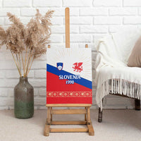 Slovenian Independence Canvas Wall Art 1990 Tribute with Dragon Emblem and Alpine Legacy