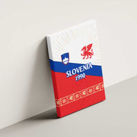 Slovenian Independence Canvas Wall Art 1990 Tribute with Dragon Emblem and Alpine Legacy