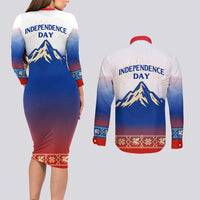 Slovenian Independence Couples Matching Long Sleeve Bodycon Dress and Long Sleeve Button Shirt 1990 Tribute with Dragon Emblem and Alpine Legacy