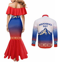 Slovenian Independence Couples Matching Mermaid Dress and Long Sleeve Button Shirt 1990 Tribute with Dragon Emblem and Alpine Legacy