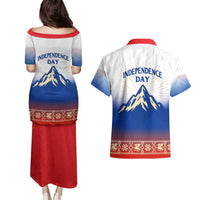 Slovenian Independence Couples Matching Puletasi and Hawaiian Shirt 1990 Tribute with Dragon Emblem and Alpine Legacy