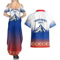 Slovenian Independence Couples Matching Summer Maxi Dress and Hawaiian Shirt 1990 Tribute with Dragon Emblem and Alpine Legacy