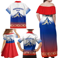Slovenian Independence Family Matching Off Shoulder Maxi Dress and Hawaiian Shirt 1990 Tribute with Dragon Emblem and Alpine Legacy