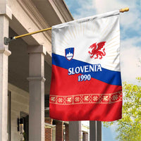 Slovenian Independence Garden Flag 1990 Tribute with Dragon Emblem and Alpine Legacy