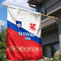 Slovenian Independence Garden Flag 1990 Tribute with Dragon Emblem and Alpine Legacy