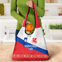 Slovenian Independence Grocery Bag 1990 Tribute with Dragon Emblem and Alpine Legacy