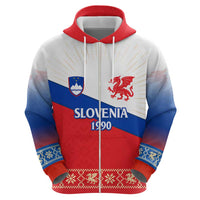 Slovenian Independence Hoodie 1990 Tribute with Dragon Emblem and Alpine Legacy