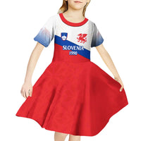Slovenian Independence Kid Short Sleeve Dress 1990 Tribute with Dragon Emblem and Alpine Legacy