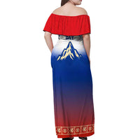 Slovenian Independence Off Shoulder Maxi Dress 1990 Tribute with Dragon Emblem and Alpine Legacy