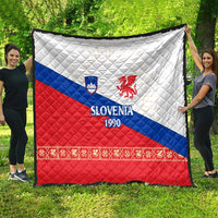 Slovenian Independence Quilt 1990 Tribute with Dragon Emblem and Alpine Legacy