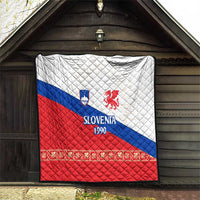 Slovenian Independence Quilt 1990 Tribute with Dragon Emblem and Alpine Legacy