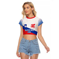 Slovenian Independence Raglan Cropped T Shirt 1990 Tribute with Dragon Emblem and Alpine Legacy