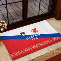 Slovenian Independence Rubber Doormat 1990 Tribute with Dragon Emblem and Alpine Legacy