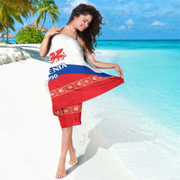 Slovenian Independence Sarong 1990 Tribute with Dragon Emblem and Alpine Legacy