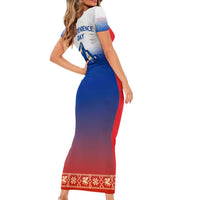 Slovenian Independence Short Sleeve Bodycon Dress 1990 Tribute with Dragon Emblem and Alpine Legacy