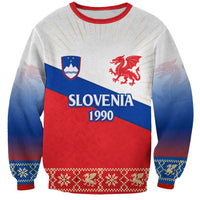 Slovenian Independence Sweatshirt 1990 Tribute with Dragon Emblem and Alpine Legacy