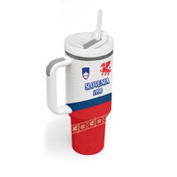 Slovenian Independence Tumbler With Handle 1990 Tribute with Dragon Emblem and Alpine Legacy