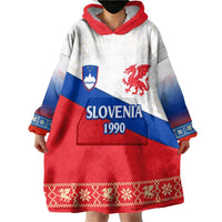 Slovenian Independence Wearable Blanket Hoodie 1990 Tribute with Dragon Emblem and Alpine Legacy