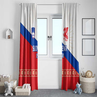 Slovenian Independence Window Curtain 1990 Tribute with Dragon Emblem and Alpine Legacy
