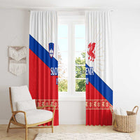 Slovenian Independence Window Curtain 1990 Tribute with Dragon Emblem and Alpine Legacy
