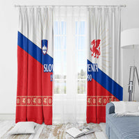 Slovenian Independence Window Curtain 1990 Tribute with Dragon Emblem and Alpine Legacy