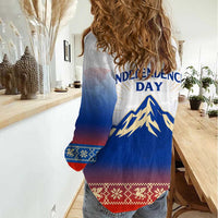 Slovenian Independence Women Casual Shirt 1990 Tribute with Dragon Emblem and Alpine Legacy